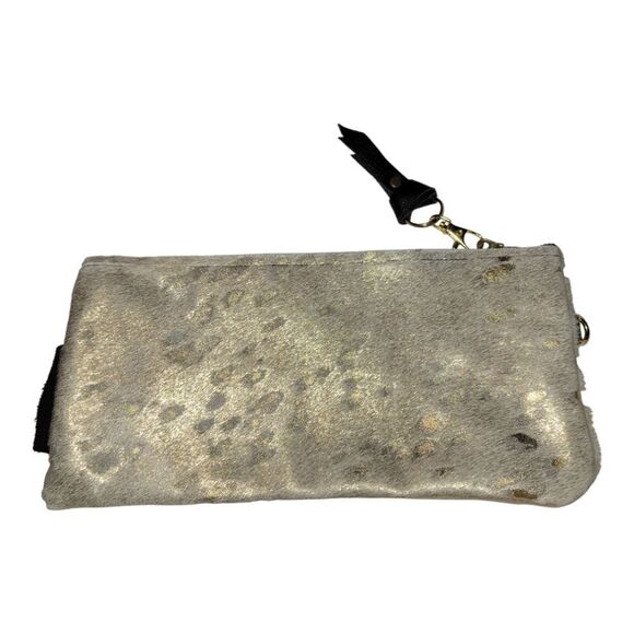 Designed for Joy  Animal Hair Clutch Case Pouch Bag Gold Flecks - Picture 2 of 6